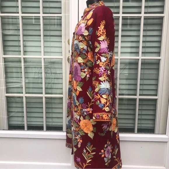 Fully embroidered Wool Coat